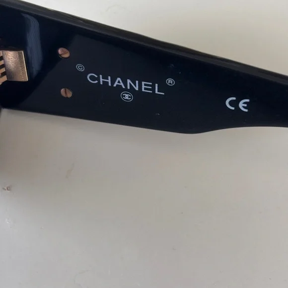 Vintage Chanel Black Rectangular Sunglasses - Picture 5 of 6